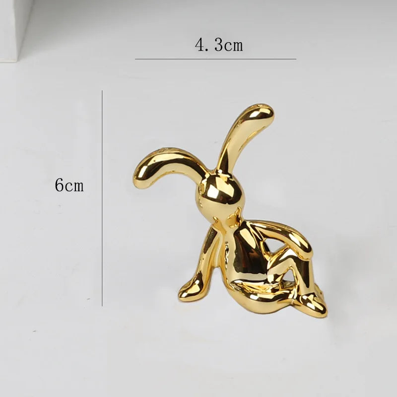 Cute car interior decoration fashion rabbit cartoon animal center console dashboard decoration ornaments car accessories