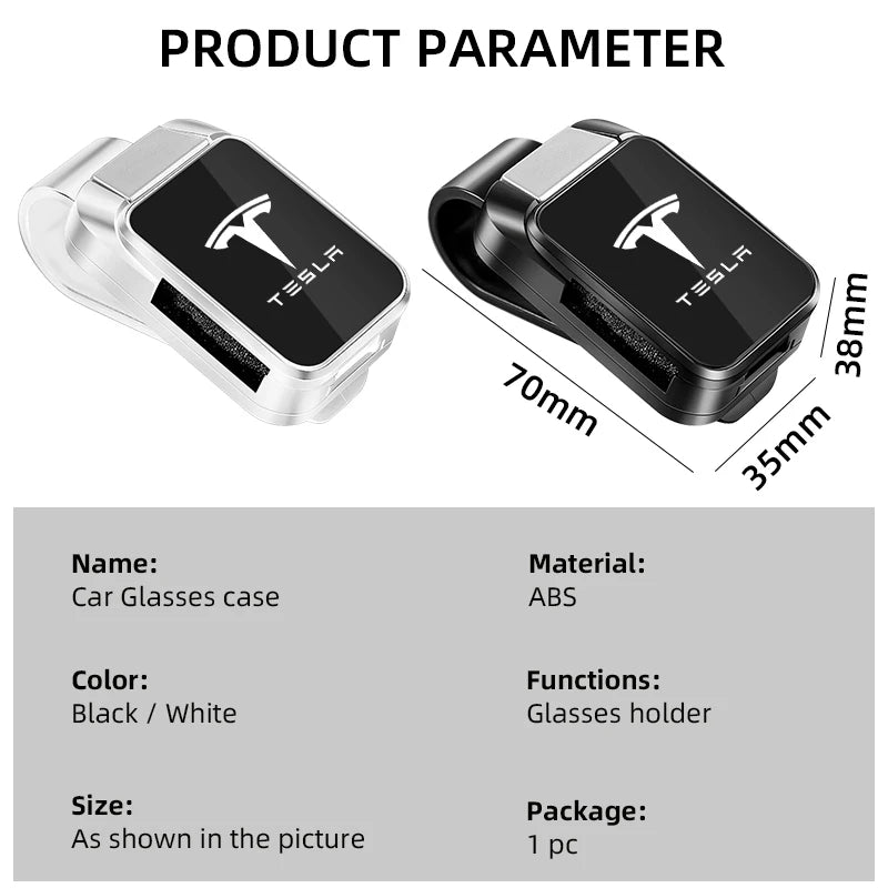 Car Glasses Clip Car Sun Visor Automotive Hanger Clip Ticket Card Mount Clips for TESLA MODEL 3 MODEL Y MODEL X