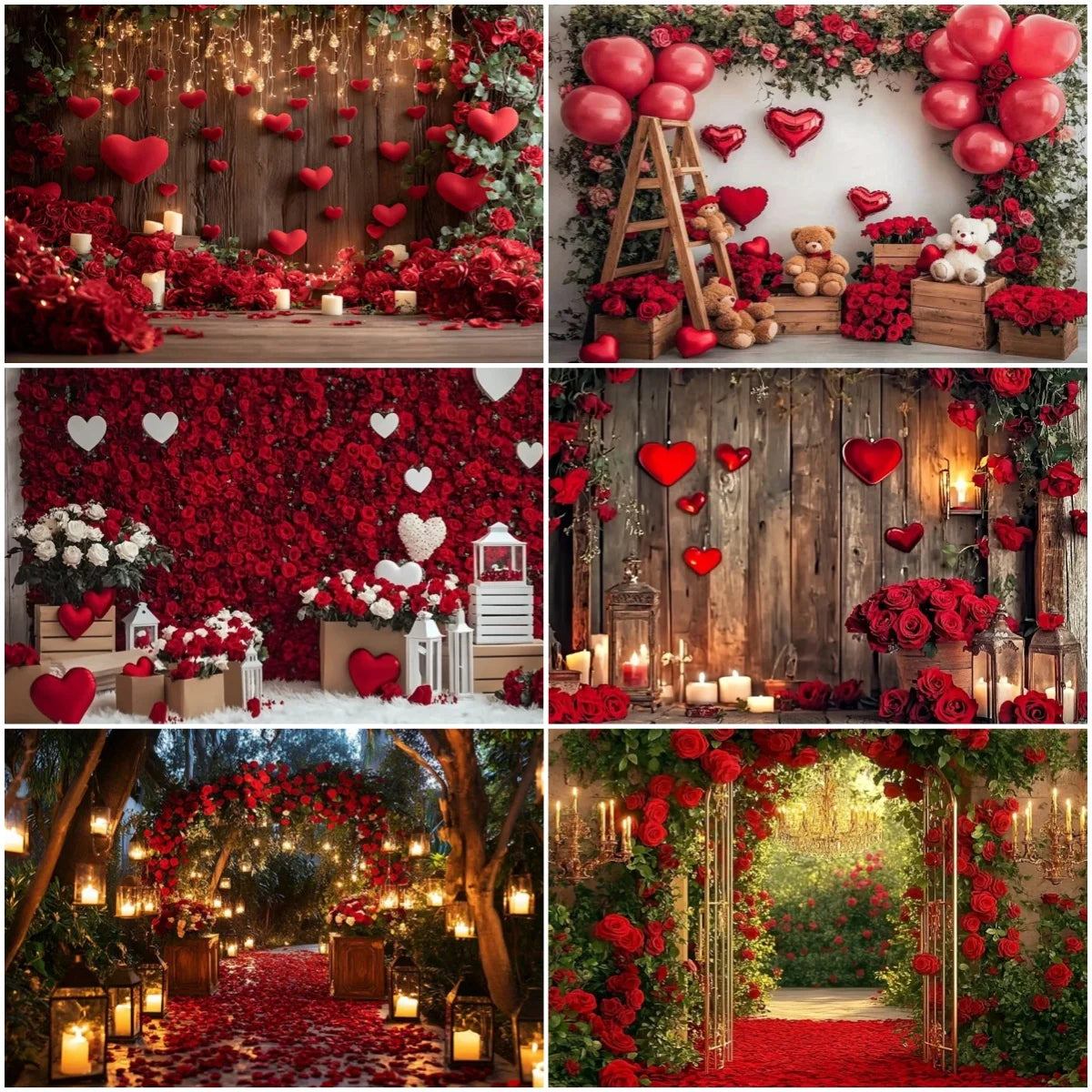 Rose Floral Background Summer Party Banner Flower Wall Wedding Birthday Decorations Bridal Marriage Backdrop Photography Studio