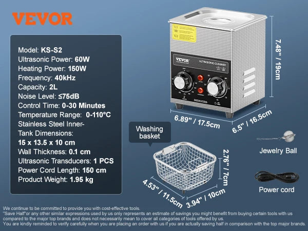 SucceBuy 2/3/6/10/15/30L Ultrasonic Cleaner with Heater Timer for Lab Tools Metal Parts Carburetor Brass Auto Parts Engine Parts