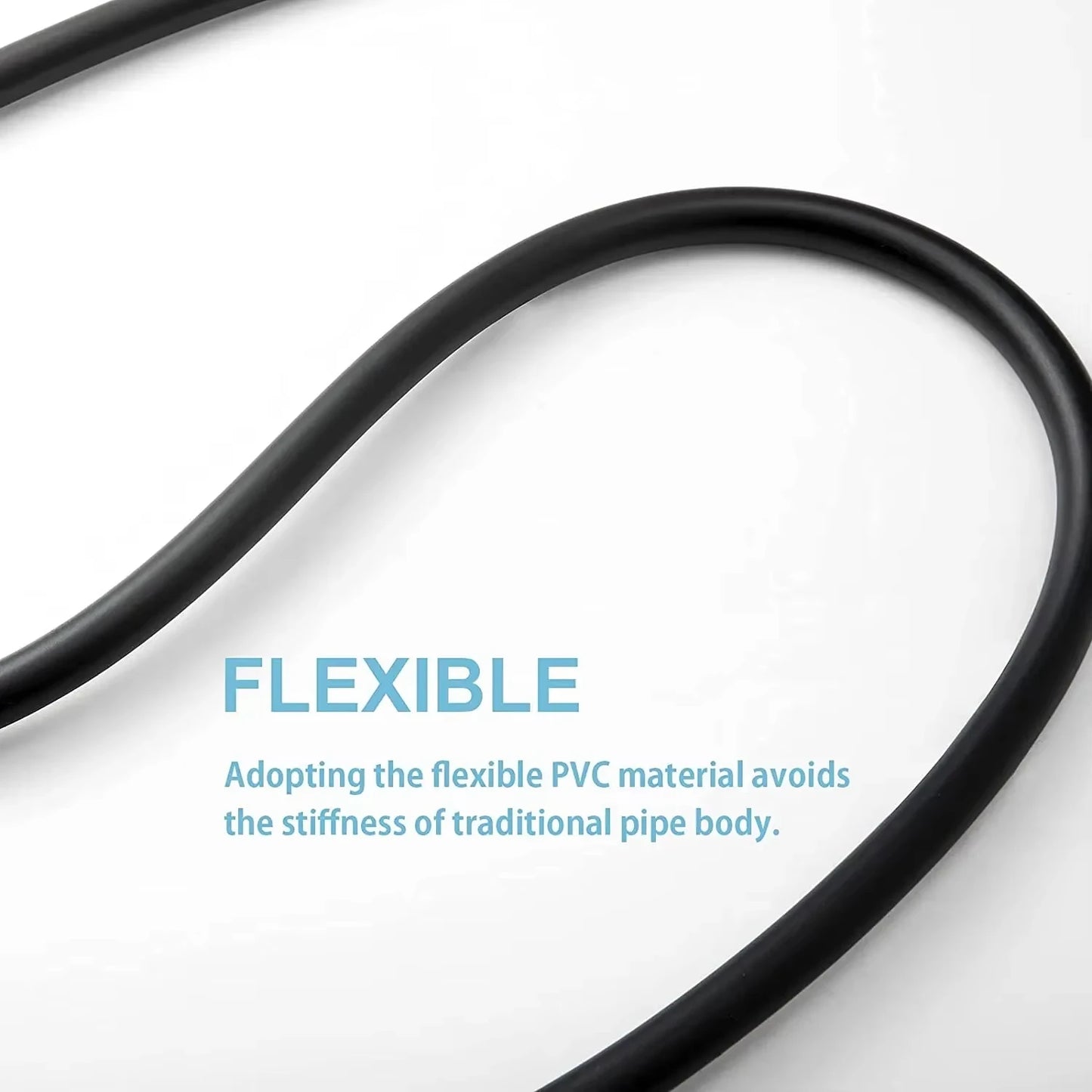 High Pressure Silver/Black Smooth PVC Bathroom Shower Hose 360° Rotation Flexible Hand Held Shower Head