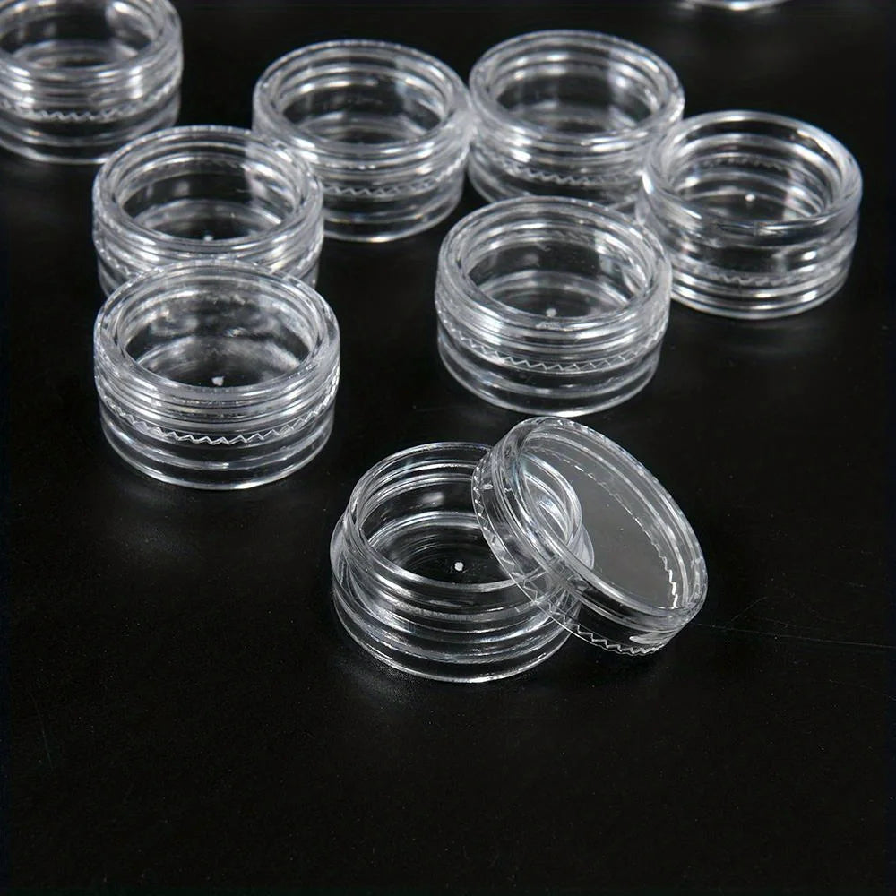 50/100/200pcs 5g Transparent Cosmetic Bottles Containers Pot Sample Clear Cream Jar for Nail Arts Small Clear Can Tin for Balm