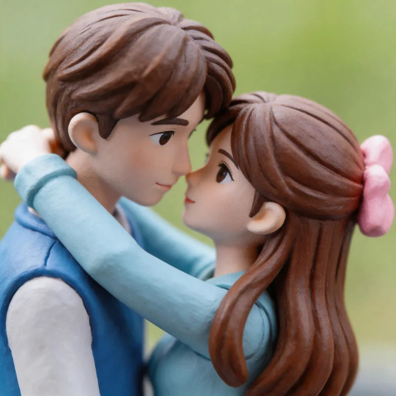 Cartoon Couple Car Decorations, Sweet Couple Car Ornaments, Balloon-Themed Decor, Resin Center Console Accessories