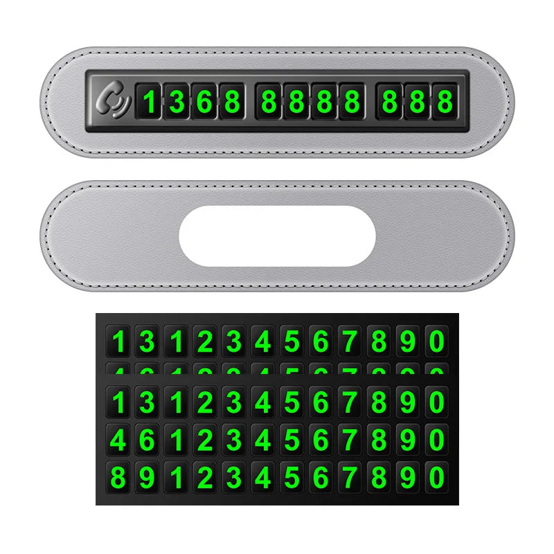 PU leather Car Phone Number Card Temporary Parking Card Plate Telephone Number Car Park Stop Automobile Accessories Car-styling
