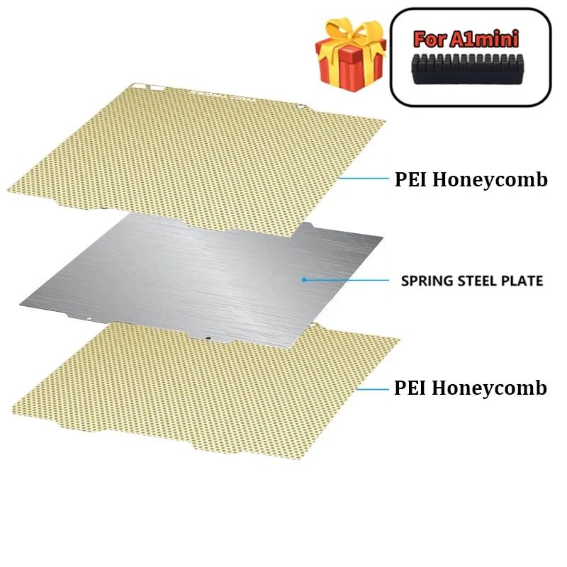 For Bambu Lab A1 Mini Build Plate Double Sided H1H PEY PEO PET PEI Bed Spring Steel Sheet Pei Sheet 184x184 for Bambulab A1 Mini