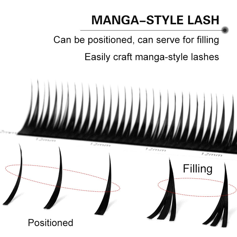 Winky Beauty 07 C/D Wet Eyelash Extension Manga Wispy Cosplay Type Spikes Lashes Extensions Volume Premade Fans Lashes Supplies