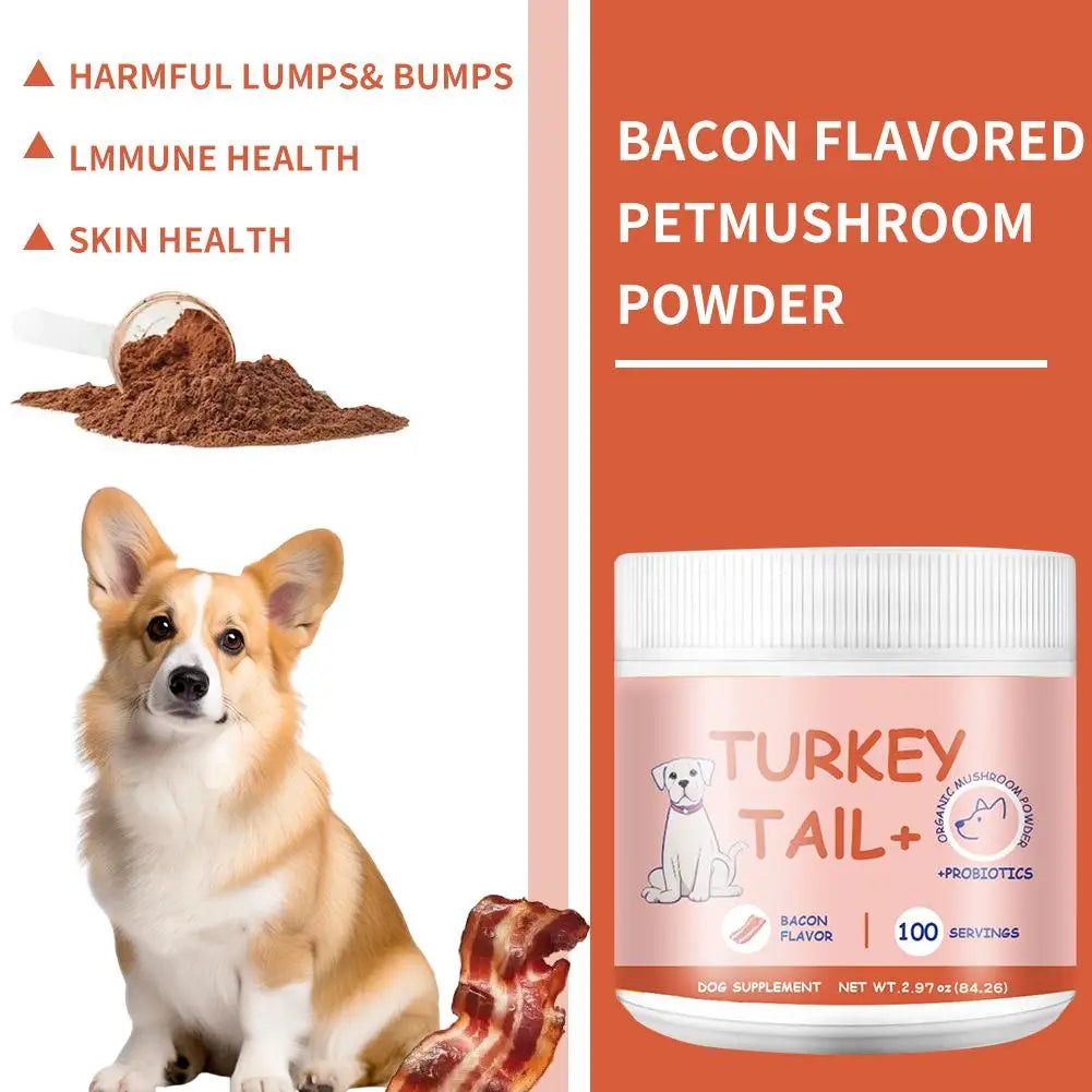 80g Bacon Flavored Pet Mushroom Powder For Healthy Intestinal Digestion Pet Care Is  For Daily Nutrition Of Cats And Dog