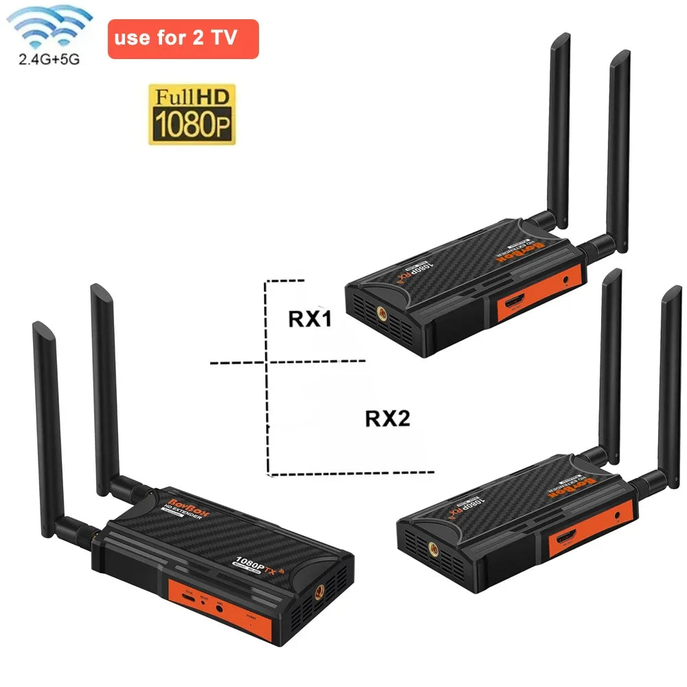 200m Wireless Extender 1 2 3 4 Screen Share 250m Wireless HDMI Video Transmitter and Receiver for STB Camera PS4 Laptop PC To TV