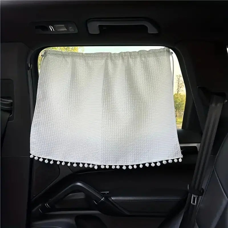 Car Sunshade Curtain, Fresh Style, Sun-Blocking Curtain for Sedan, Suction Cup Type, In-Car Sun Protection and Heat Insulation