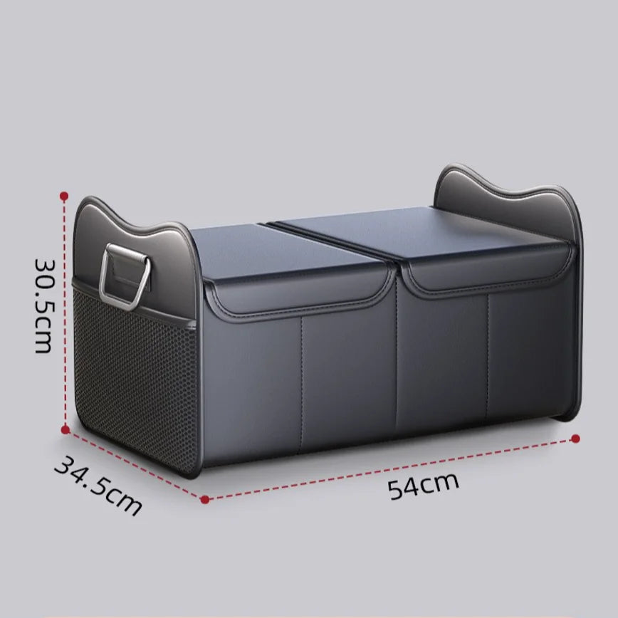 Foldable PU Car Trunk Storage Box Multifunctional Vehicle Organizer Box Portable Car Rear Trunk Sundries Storage Container
