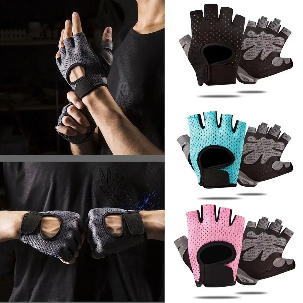 Breathable Weight Lifting Gloves Curved Open Back Shockproof Cycling Motorcycle Gloves Wearproof Non-Slip