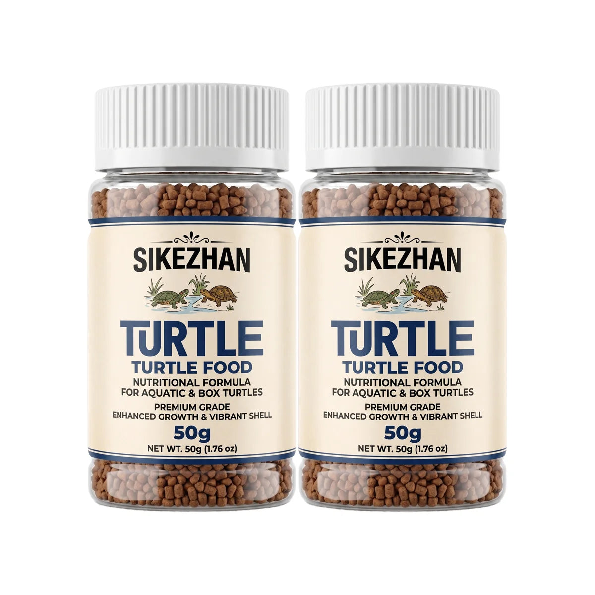 SIKEZHAN Turtle Food 50g Probiotic Pellets for Aquatic & Box Turtles Enhances Growth Vibrant Shell Health Nutrition