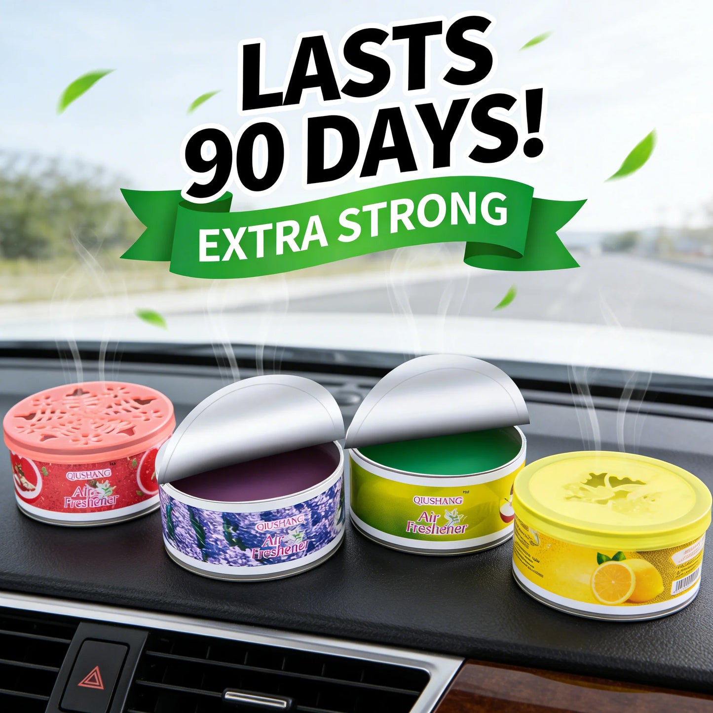 1/4pc Car Flavoring Car Air Fresheners Canned Rose Lavender Lemon Flavor Household Solid Fragrant Auto Aromatherapy Car Deodor