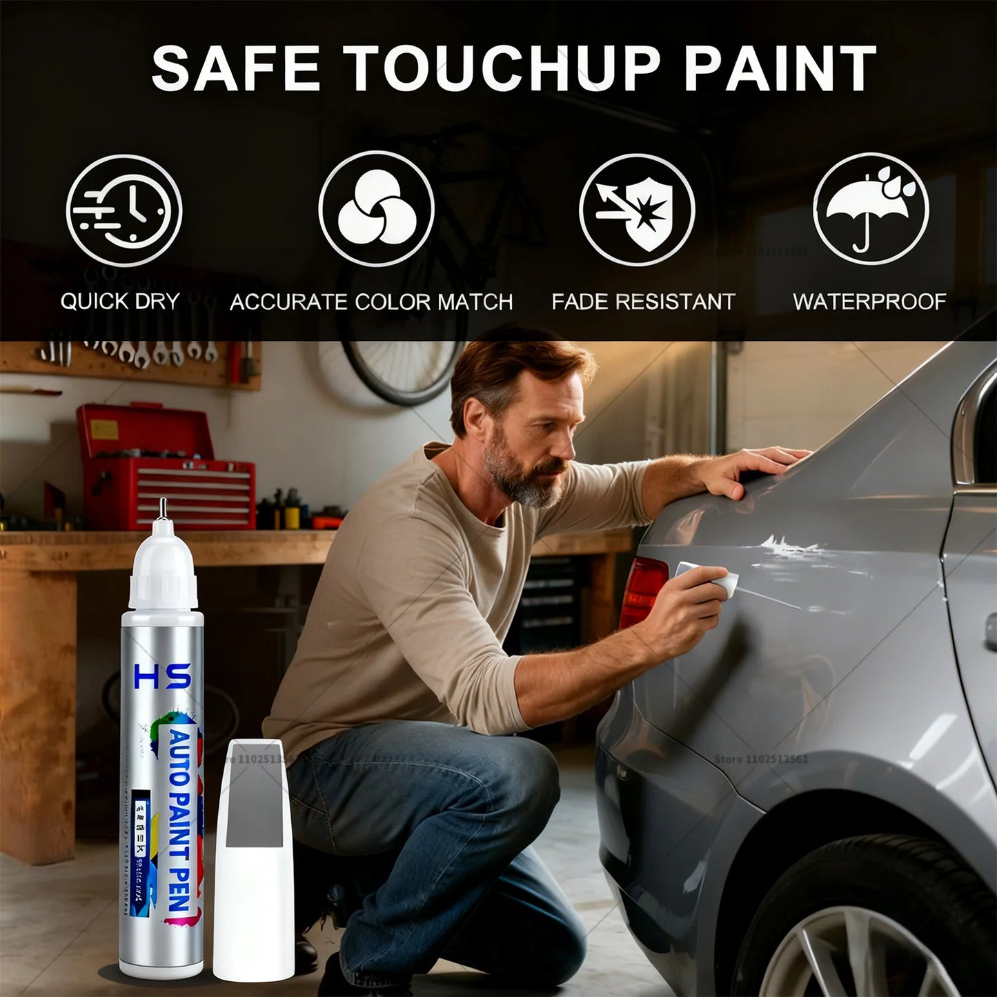Car Paint Repair Pen For Volkswagen Polo Touch Up Scratch Remover DIY Auto Accessories Orange White LC9A Red LS3M Silver A7W