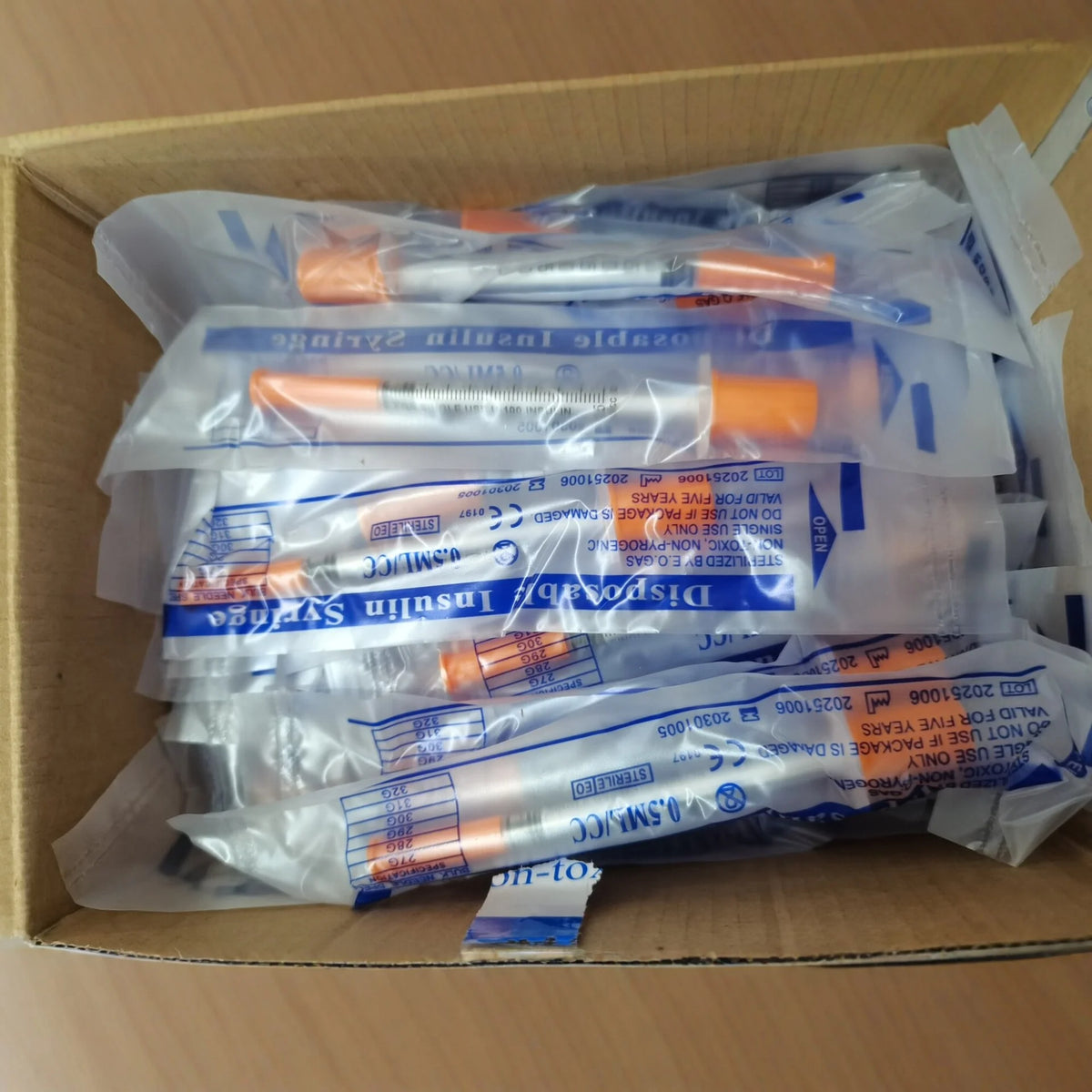 20pcs/100pcs 1ml 0.5ml 30G 31G Pet Animal Dog Cat Disposable Syringe Plastic Veterinary Syringe With Needles Medical Supplies