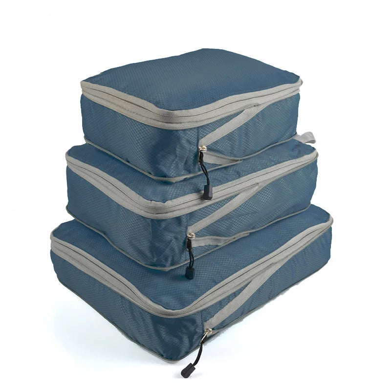 Travel Storage Bag Compressible Packing Cubes Foldable Waterproof Travel Suitcase Nylon Portable With Handbag Luggage Organizer
