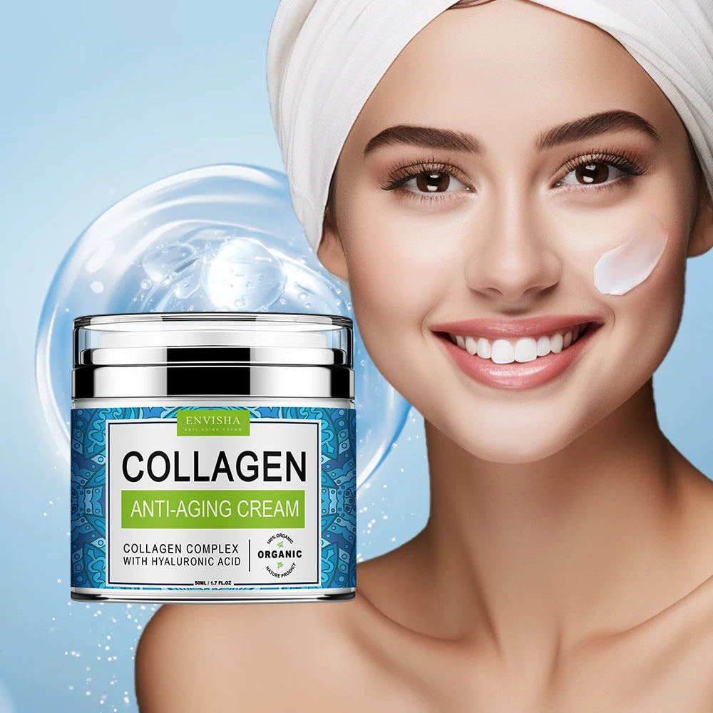 Face Cream Collagen Hyaluronic Acid Skin Tightening Care  Moisturizing Smooth Fade Fine Lines Improve Dullness Brightening