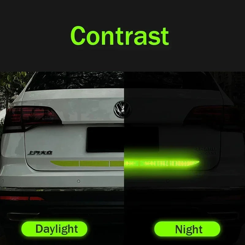90cm Car Trunk Reflective Sticker Warning Safety Tape Anti Collision Warning Stickers Night Safety Driving Car Decor Accessories