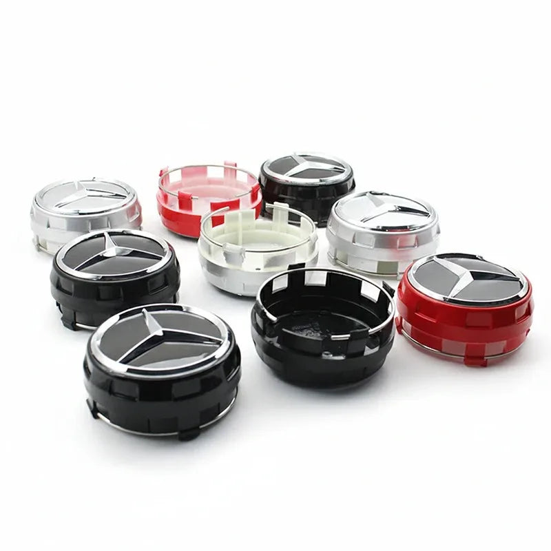 4Pcs 75mm Car Wheel Center Hub Caps Cover For Mercedes Benz Amg B/C/E/S Class A Class C200L GLC GLK CLA W163 W166 W221 Accessory