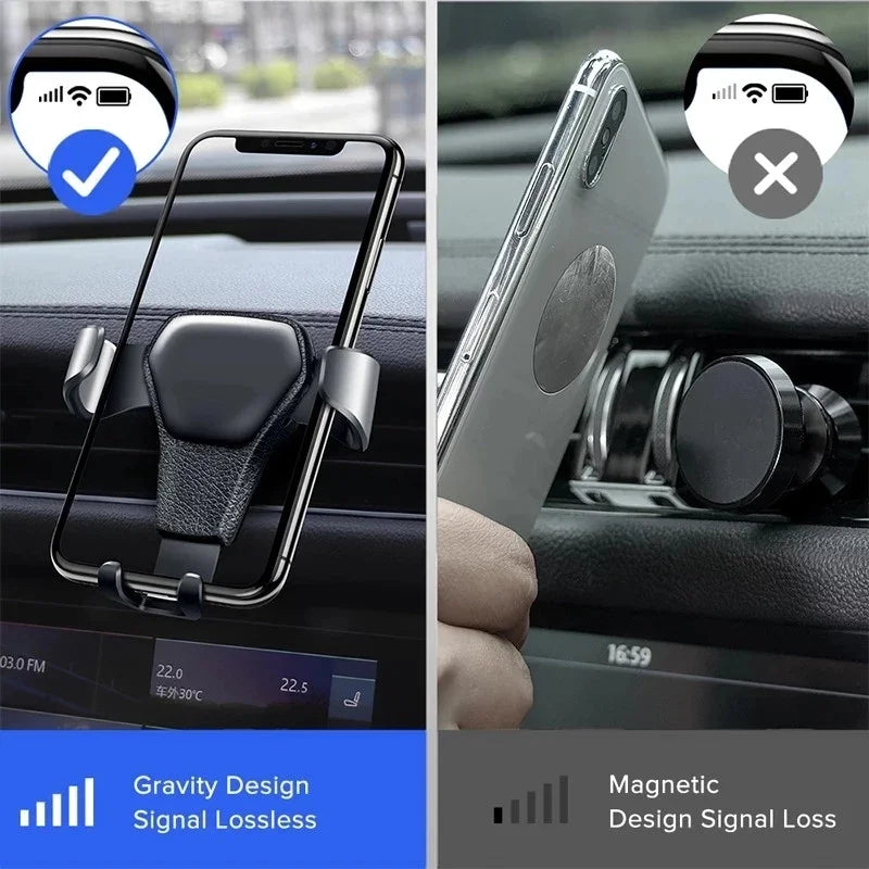 Gravity Car Phone Holder Air Vent Clip Mount Mobile Cell Stand Smartphone GPS Support for IPhone 13 12 Xiaomi Samsung Phone