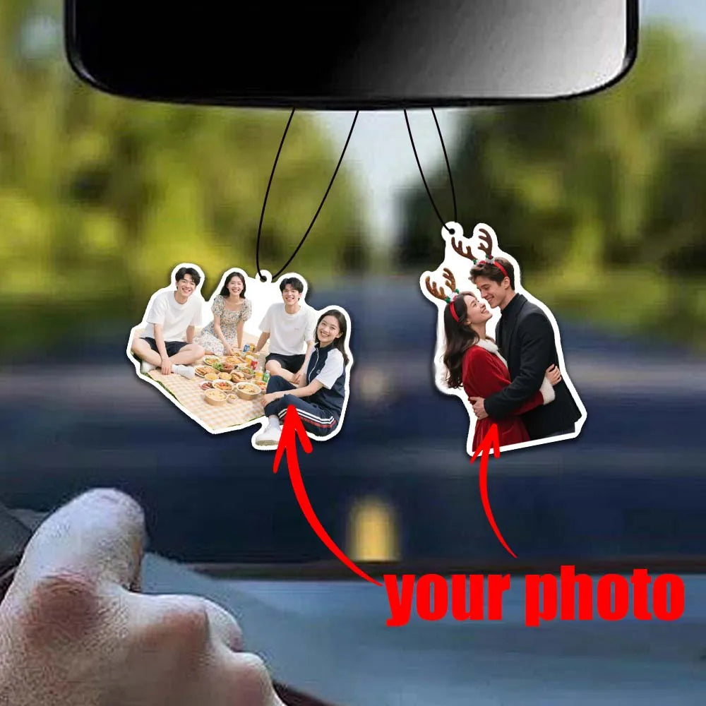 Photo Customized Car Air Freshener, Long-Lasting Fragrance, Holiday Anniversary Gifts, Customized Family and Friends Pet Photos