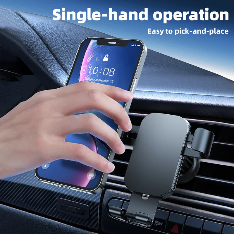 Universal Car Phone Holder Metal Stable Anti-shake Mobile Phone Mount for Car Dashboard Air Outlet Multifunctional Cell Phone St
