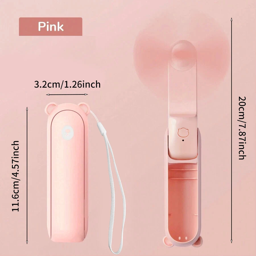 Portable MiniFan,USB Rechargeable 3Adjustable Speed,Foldable Handheld Personal Eyelash Fan for Girls Women,For Traveing,Outdoor