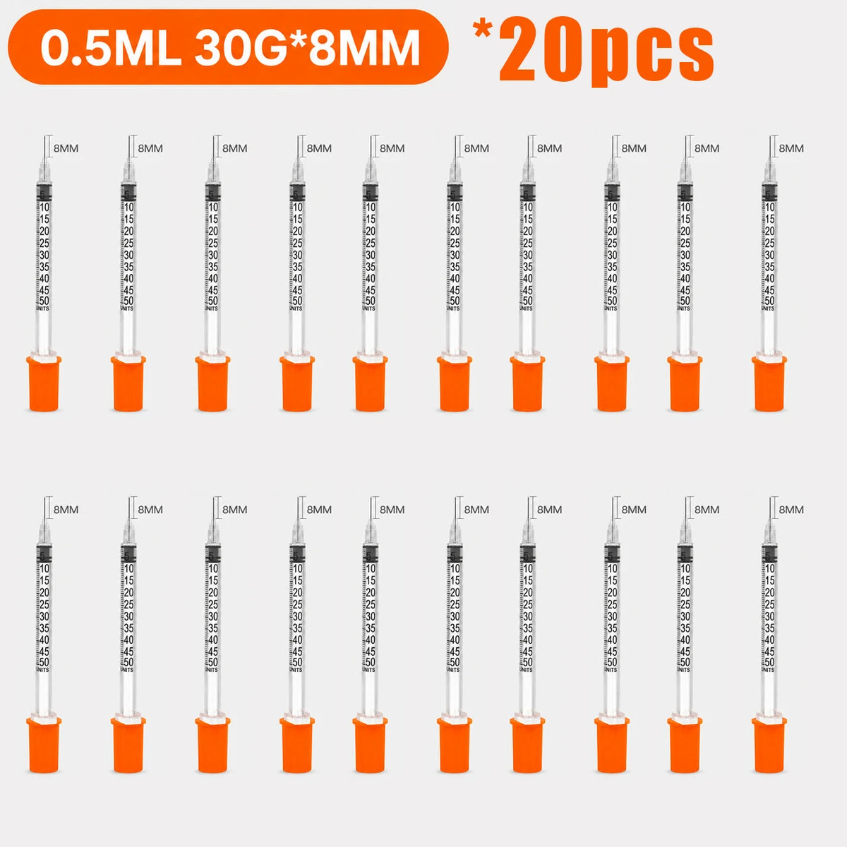20pcs/100pcs 1ml 0.5ml 30G 31G Pet Animal Dog Cat Disposable Syringe Plastic Veterinary Syringe With Needles Medical Supplies