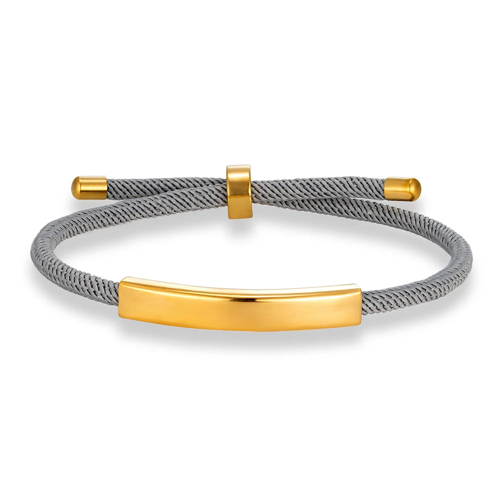 MKENDN Punk SOS Custom logo Name Engrave Text Rope Bracelet customize Stainless Steel Bracelets For Women Men ID Bracelet