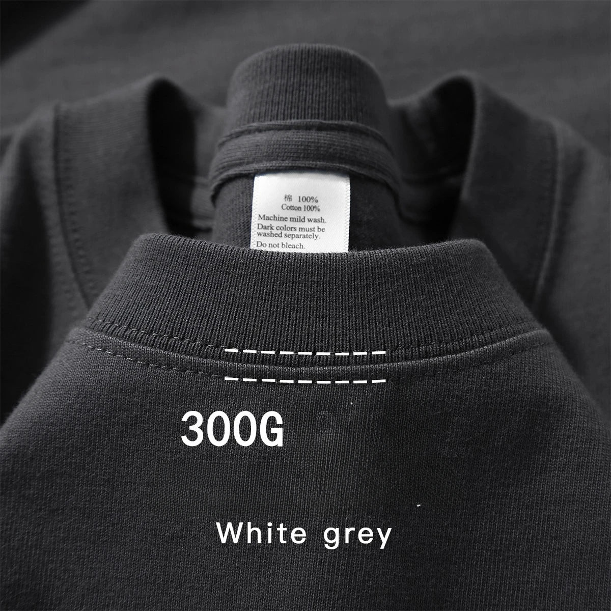 Beige 300g Heavyweight Cotton T-shirt, Loose Summer Round Neck Basic Tee for Men & Women