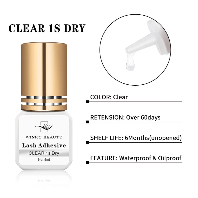 Winky Beauty 1/3 Second Fast Drying Strong False Eyelash Extension Glue Adhesive Retention 5-7 Weeks Low Smell Mink Eyelash Glue
