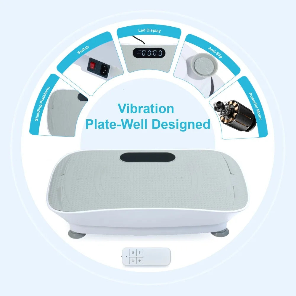 Silent Vibration Platform Crazy Fitness Massage 10-Frequency Weight Loss & Fat Burner Body Shaking Machine For Unisex Grey033,Vibration tablet fitness machine, fat burning fitness shaping machine, portable fitness equipment
