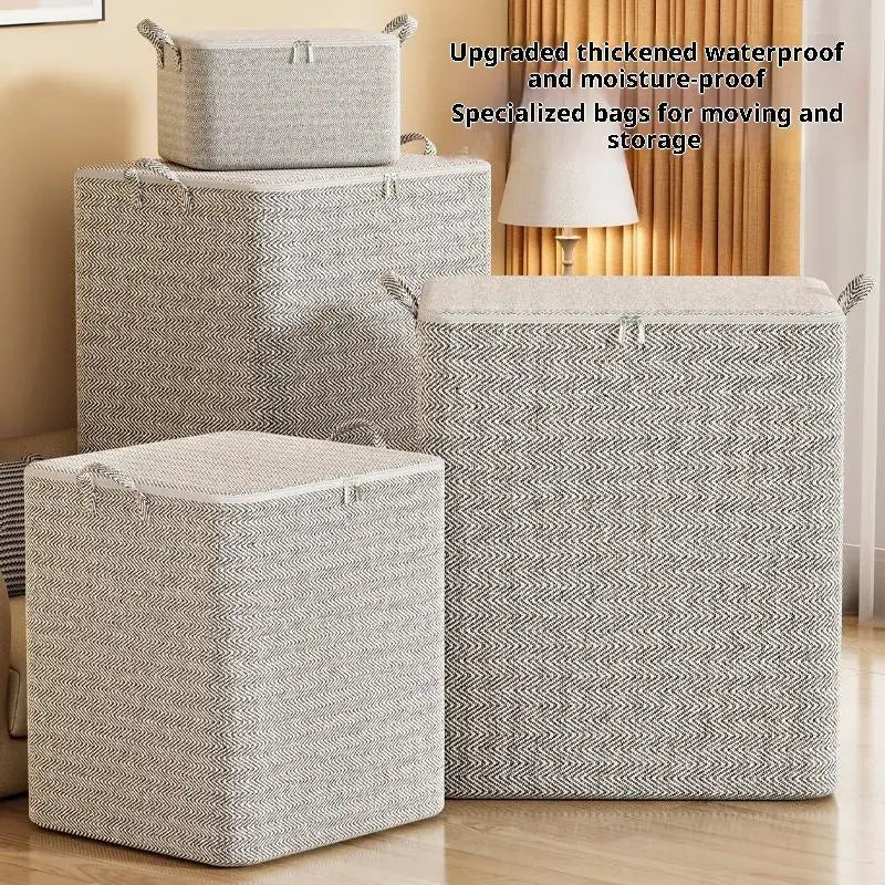 NEW 220L Big Size Clothes Storage Box With Cover Large Laundry Basket Organizer Bag For Baby Foldable