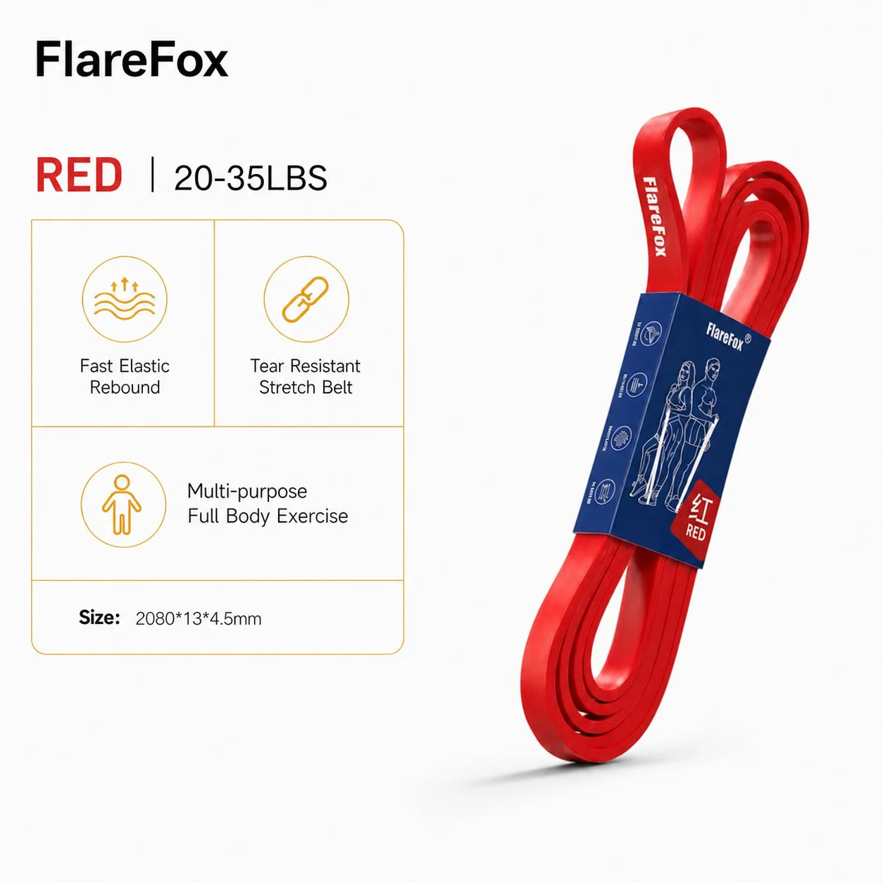 FlareFox Adjustable Multi Resistance Bands Push-pull Rod Pull-Up Assist Strap Strength Training Home Gym Equipment Workout Kit
