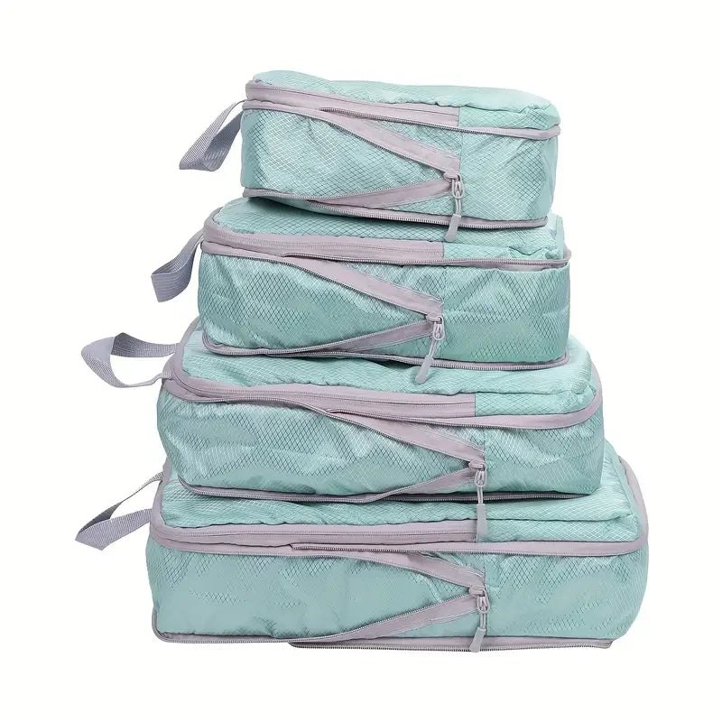 Travel Compression Packing Cubes Suitcase Luggage Organizer Set Zipper Foldable Storage Bag for Clothes Shoes Travel Accessories
