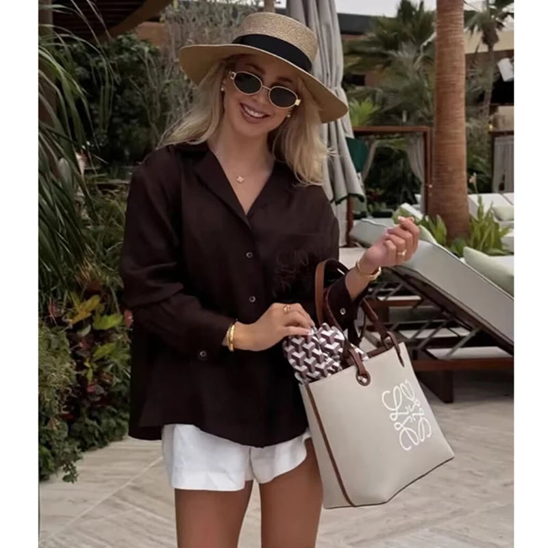 2026 New Women's Spring Shirts Fashion Loose Elegant Office Shirts Chic Street Comfort Youth Travel Holiday Shirt Tops