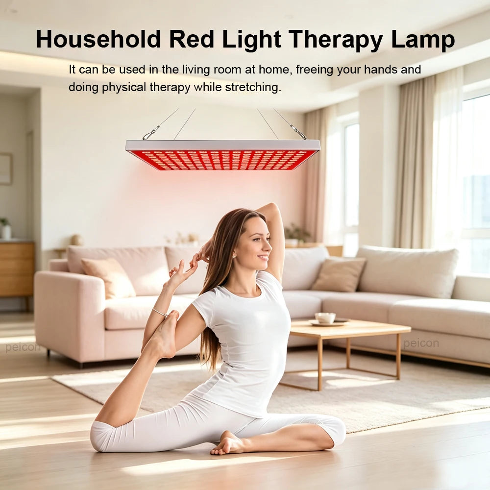 Full‑Body Red Light Therapy Lamp 660nm 850nm Near Infrared LED Light Panel Hanging Red Light Therapy Lamp for Skin Care Home Use