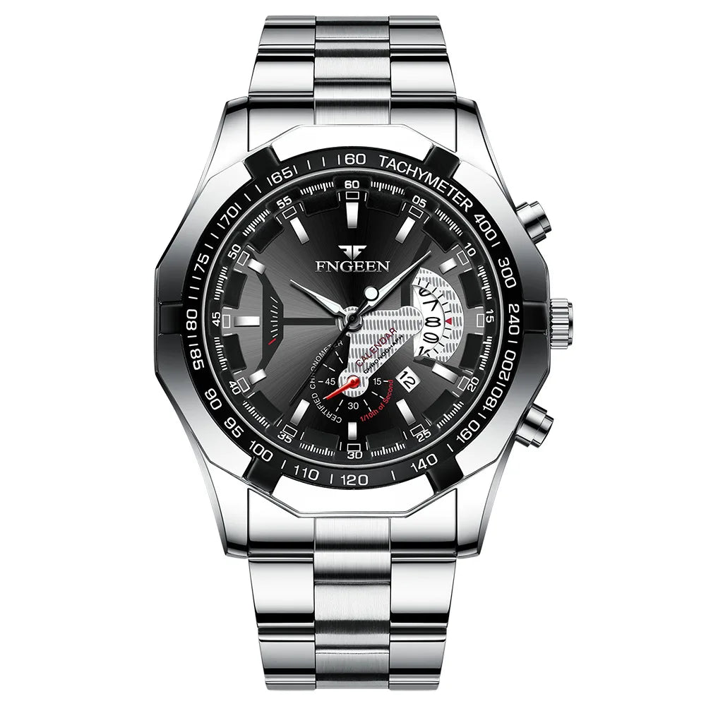 BINBOND Luxury Quartz Wristwatches For Men Luminous Waterproof Auto Date Men's Watch Stainless Steel Reloj Free Ship