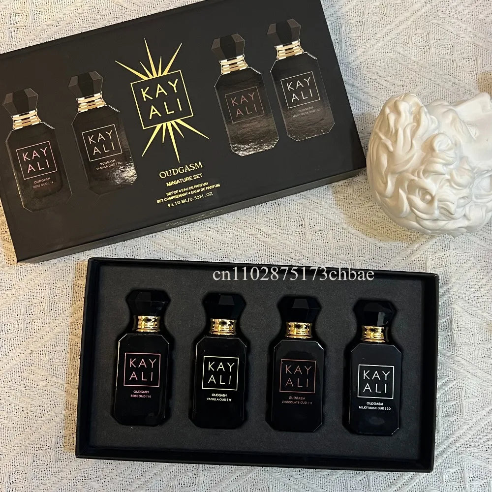 KAYALI 4x10ml Mini Perfume Set Vanilla Oud Floral Fruity Oriental Long Lasting Unisex Eau De Parfum Luxury Gift Collection