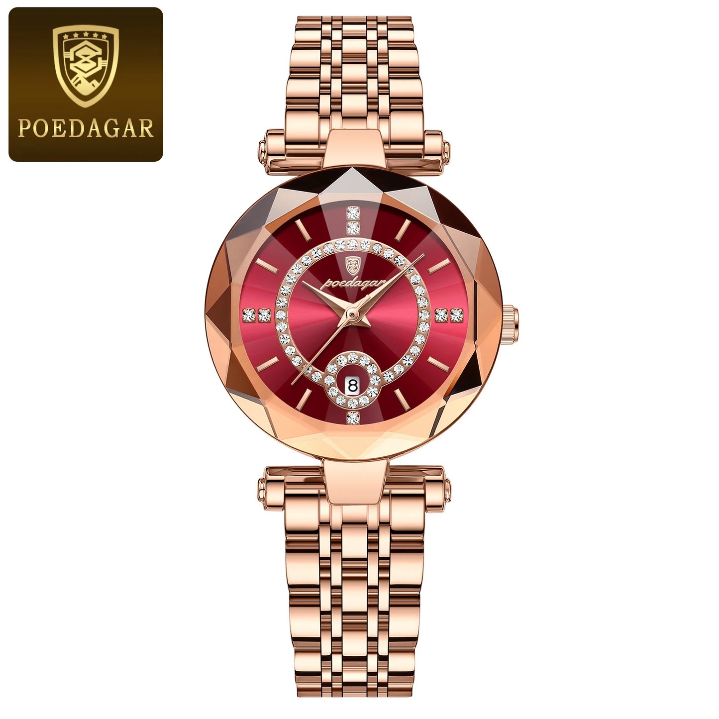 POEDAGAR Luxury Brand Women's Watches Waterproof Stainless Steel Date Ladies Wristwatch Fashion Elegant Quartz Woman Watch Reloj
