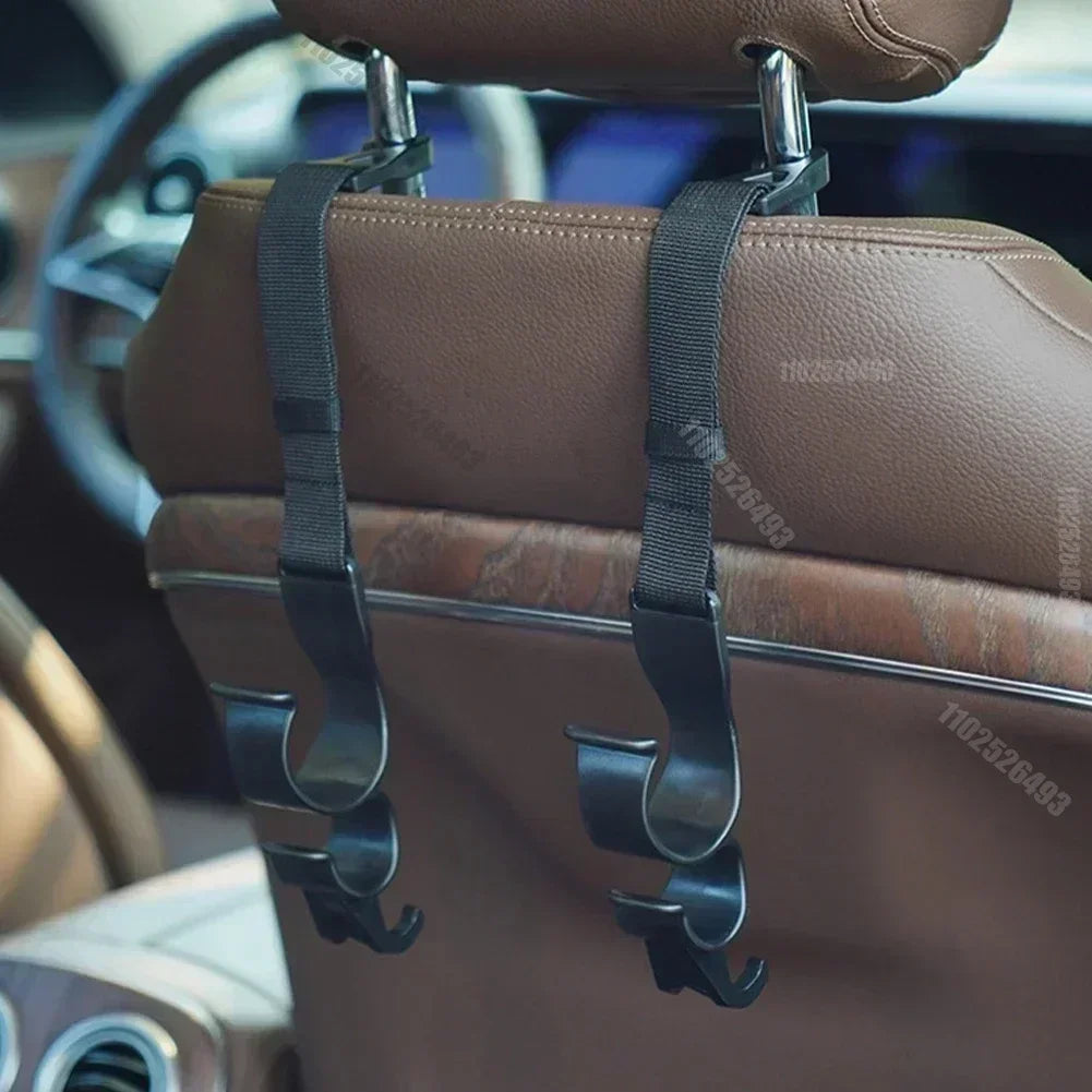 2pcs Car Back Seat Hook Multi-function Rear Seat Headrest Hanging Hook Umbrella Holder Seat Back Storage Hook Auto Interior Tool