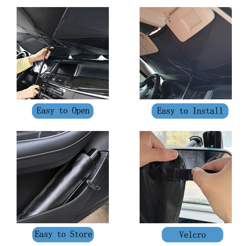 Car Front Windshield Sunshade Umbrella Summer Sun Protection Parasol  Car Sun Visor Cover Sunshade Car Interior Cooling Supplies