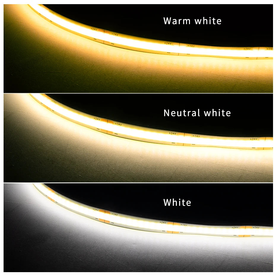 DC24V COB LED Cabinet Light 320LEDs/m with PIR Motion Sensor for DIY Wardrobe Showcase Backlight Adhesive Lighting 1m-5m