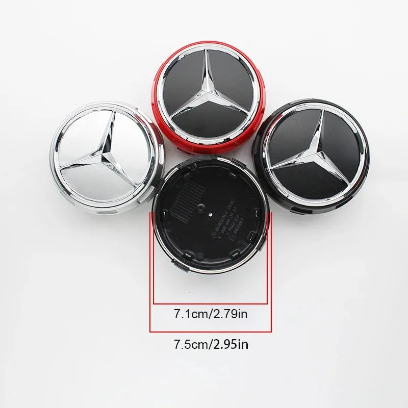 4Pcs 75mm Car Wheel Center Hub Caps Cover For Mercedes Benz Amg B/C/E/S Class A Class C200L GLC GLK CLA W163 W166 W221 Accessory