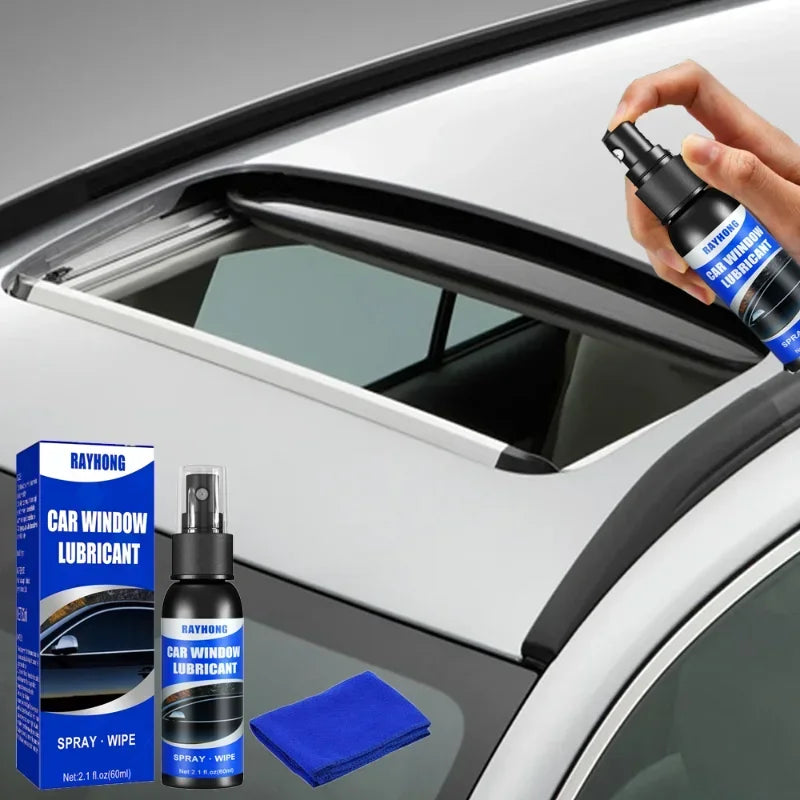 60ml Car Window Lubricant Lift Glass Sunroof Track Car Doors Sealing Strip Rubber Eliminating Abnormal Noises Lubrication Spray