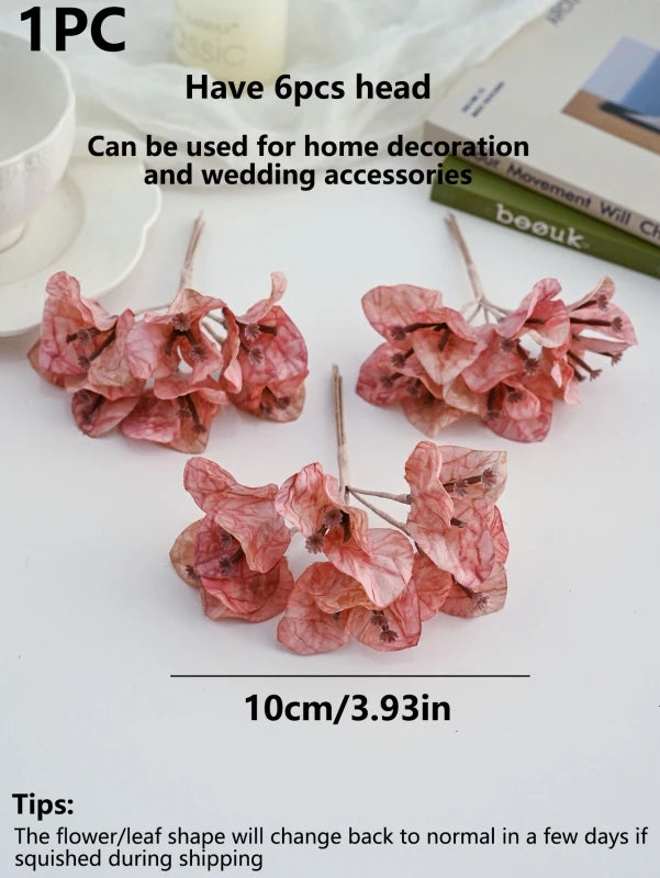 1/3PCS Artificial Flowers Bougainvillea Mini Bouquets Home Gardens Decoration Christmas Tree Garlands Handmade Wedding DIY Gifts