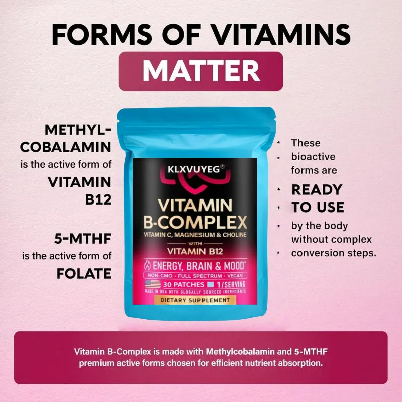 Vitamin B Complex For Men & Women - 11-in-1 B-complex: B2, B6, B7,b12 With Vitamin C - Energy, Brain & Heart Support, 30pcs