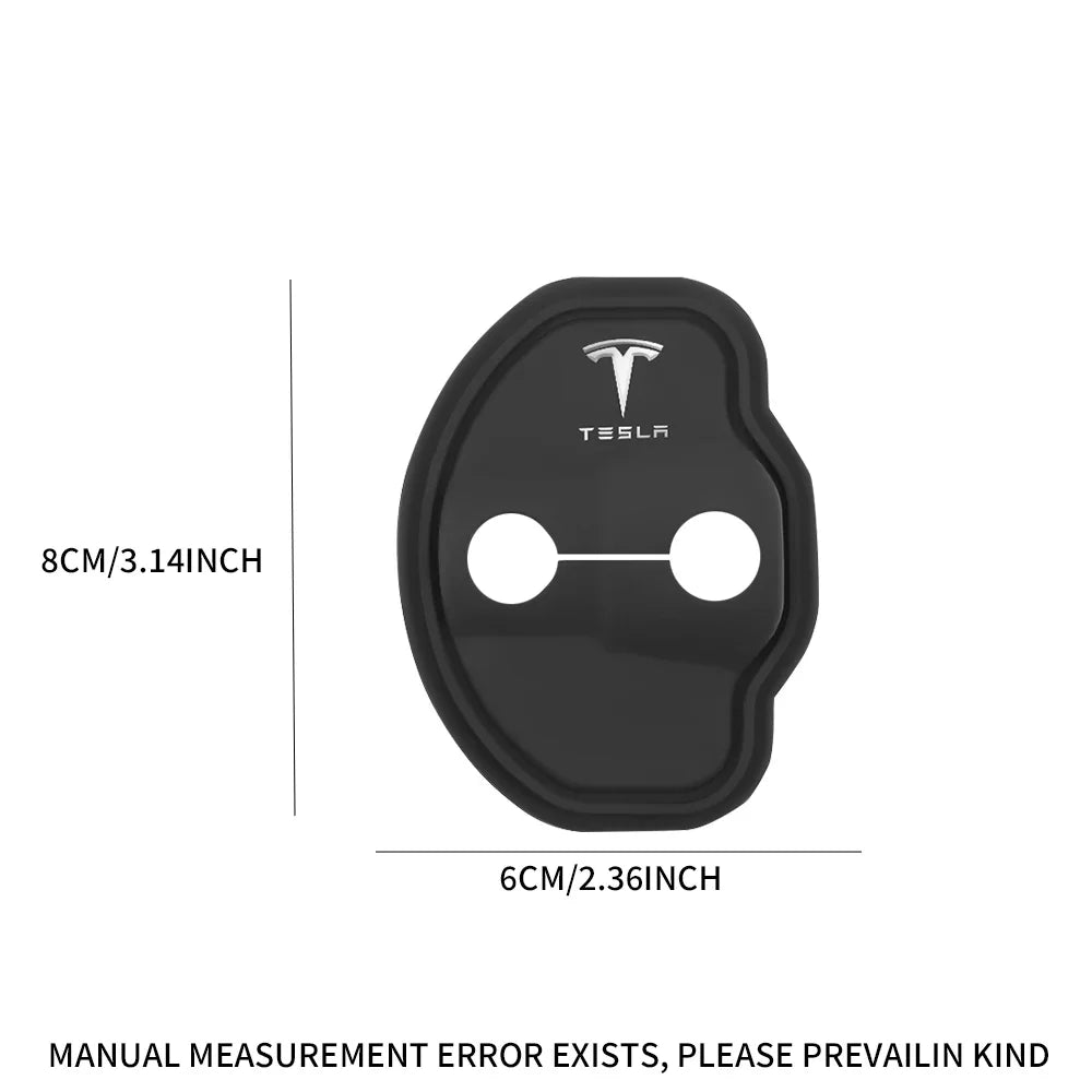 4pcs Car door lock rubber sleeve protective pad door shock absorption buffer anti-collision For Tesla Model 3 Model S X