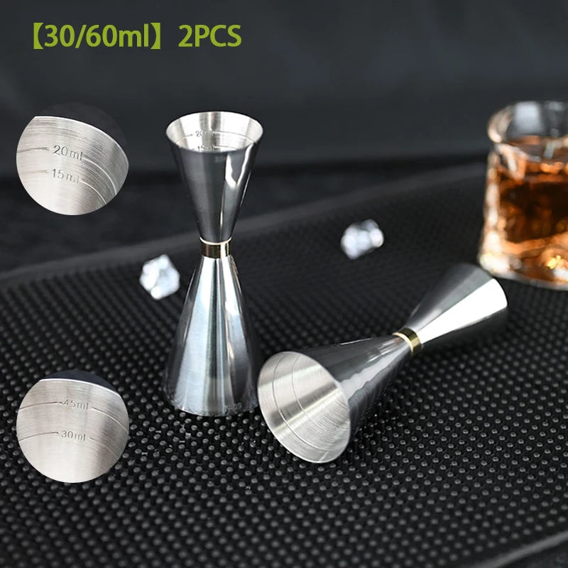 30/45/60/90ml Measuring Cup 304 Stainless Steel Measure Cup Cocktail Shot Drink Spirit Jigger Mixed Beaker Liquid Measuring Cups