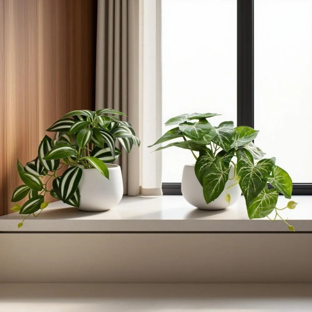 1PC Artificial Foliage Plant Pot Bonsai Party Mall Home Desktop Office Decor Small Bonsai Fake Flower Potted Home Decorations
